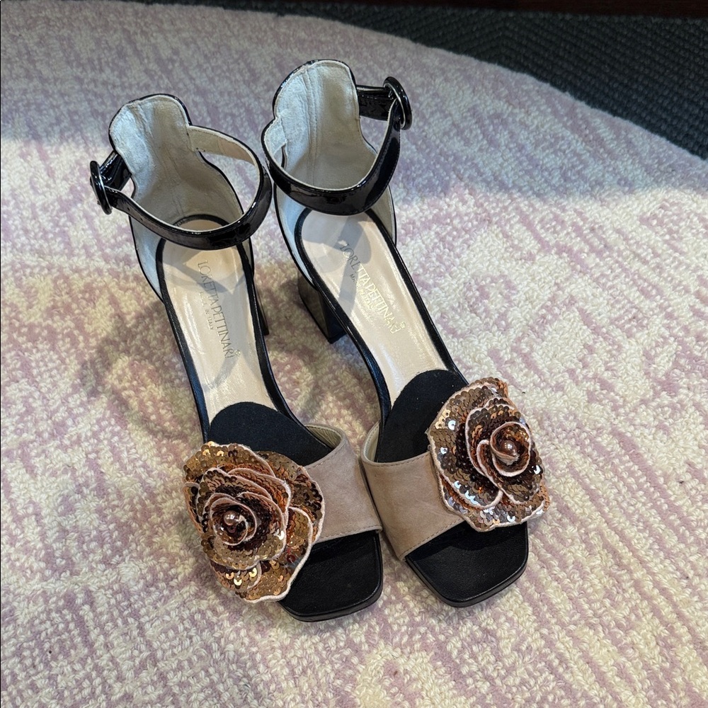 Rose gold and Black Women's Sandals